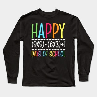 Funny Math Formula 100 Days Of School Teacher Boys Girls Long Sleeve T-Shirt